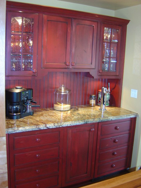 Dining room red hutch